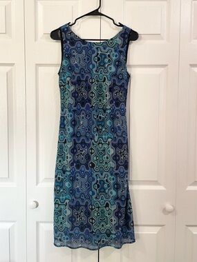 I.N. Studio Y2K Maximalism Abstract Low Back Midi Dress Size 8